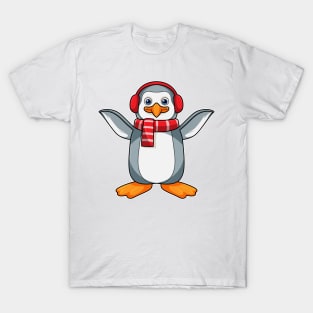 Penguin with Scarf & Headphone T-Shirt